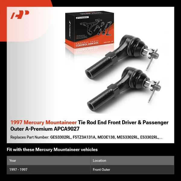 1997 Mercury Mountaineer Tie Rod End Front Driver & Passenger Outer A-Premium APCA9027