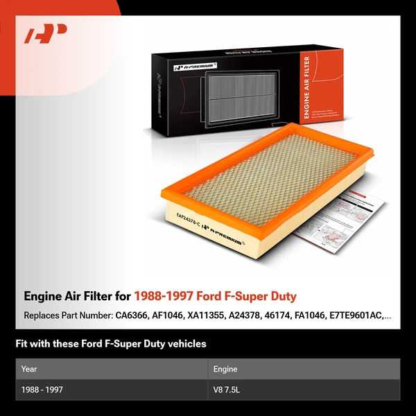 Engine Air Filter for 1988-1997 Ford F-Super Duty