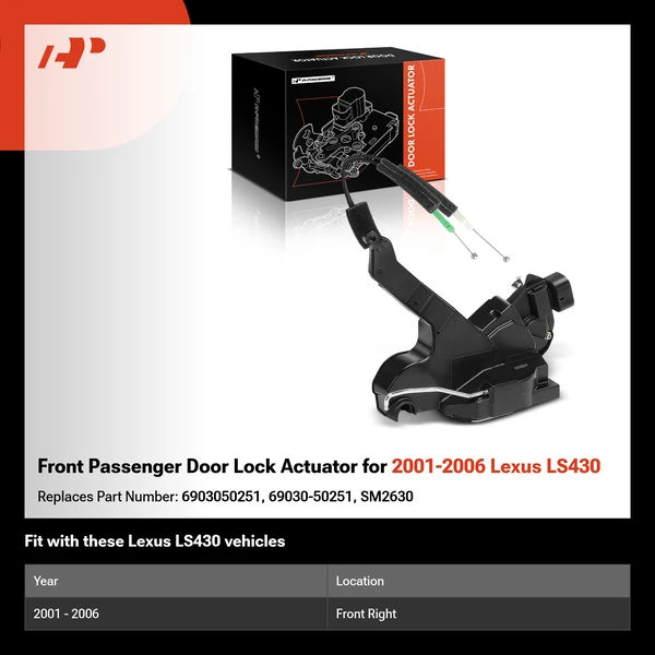 Front Passenger Door Lock Actuator for 2001-2006 Lexus LS430
