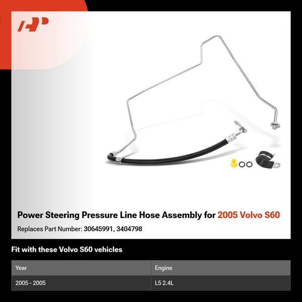 Power Steering Pressure Line Hose Assembly for 2005 Volvo S60