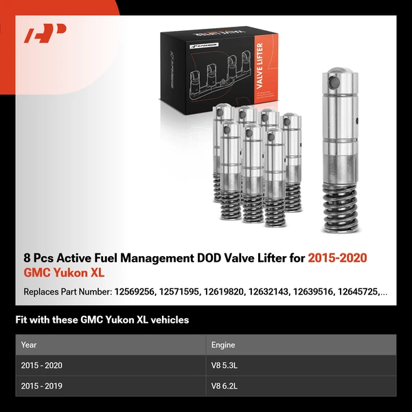 8 Pcs Active Fuel Management DOD Valve Lifter for 2015-2020 GMC Yukon XL