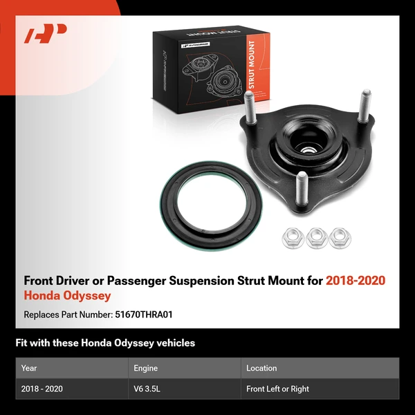 Front Driver or Passenger Suspension Strut Mount for 2018-2020 Honda Odyssey