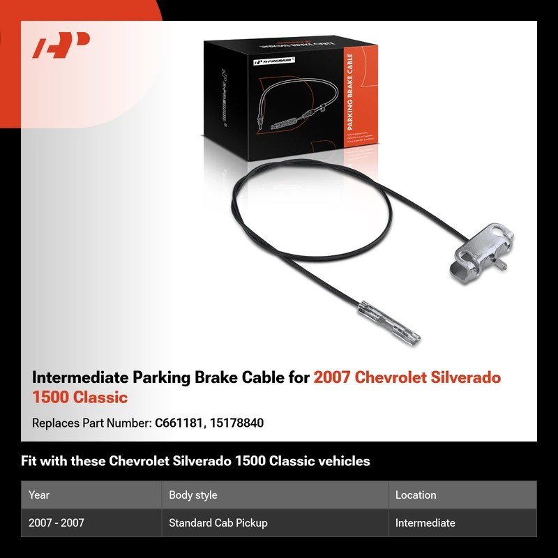 Intermediate Parking Brake Cable for 2007 Chevrolet Silverado 1500 Classic