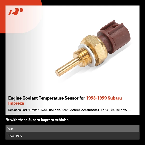 Engine Coolant Temperature Sensor for 1993-1999 Subaru Impreza