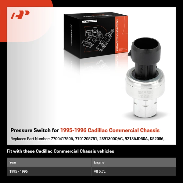 Pressure Switch for 1995-1996 Cadillac Commercial Chassis