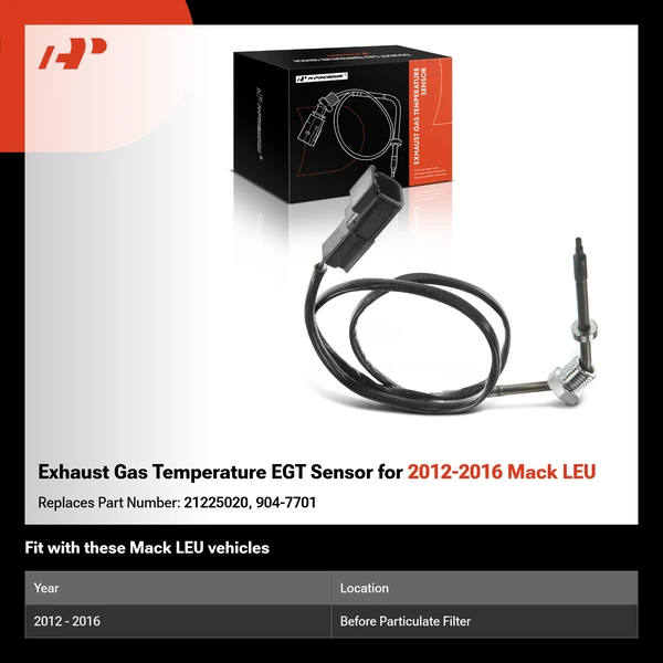 Exhaust Gas Temperature EGT Sensor for 2012-2016 Mack LEU
