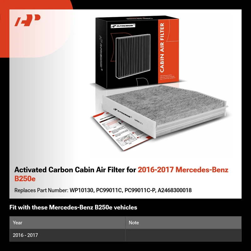 Activated Carbon Cabin Air Filter for 2016-2017 Mercedes-Benz B250e