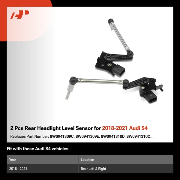 2 Pcs Rear Headlight Level Sensor for 2018-2021 Audi S4