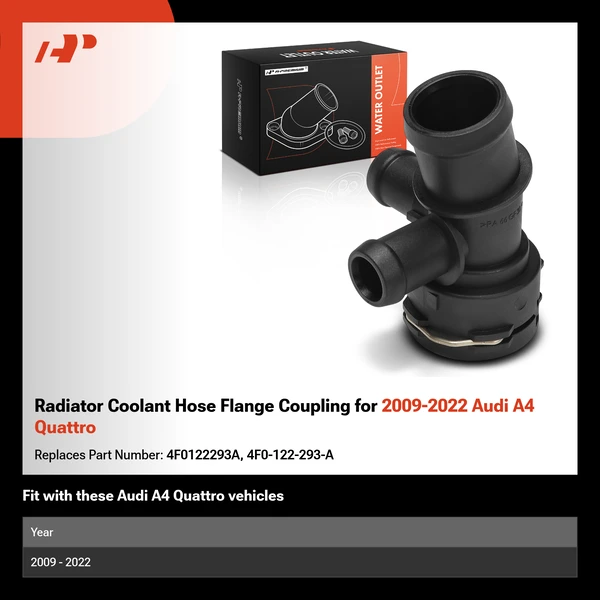 Radiator Coolant Hose Flange Coupling for 2009-2022 Audi A4 Quattro