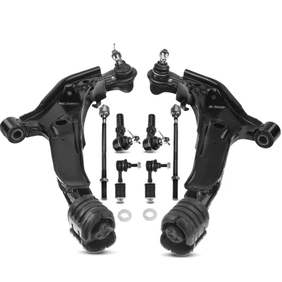 8 Pcs Front Control Arm Sway Bar Link Tie Rod End