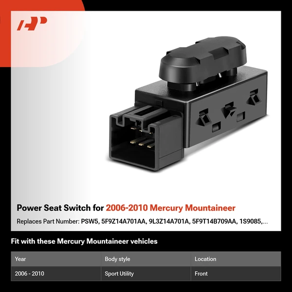 Power Seat Switch for 2006-2010 Mercury Mountaineer