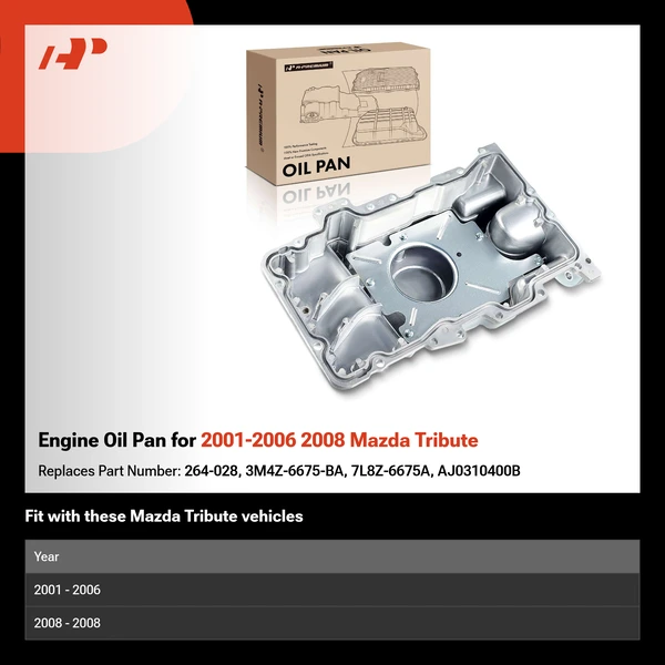 Engine Oil Pan for 2001-2006 2008 Mazda Tribute