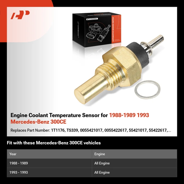 Engine Coolant Temperature Sensor for 1988-1989 1993 Mercedes-Benz 300CE