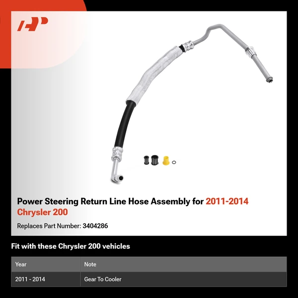 Power Steering Return Line Hose Assembly for 2011-2014 Chrysler 200