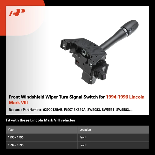 Front Windshield Wiper Turn Signal Switch for 1994-1996 Lincoln Mark VIII