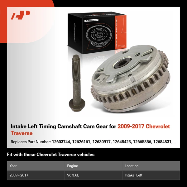 Intake Left Timing Camshaft Cam Gear for 2009-2017 Chevrolet Traverse