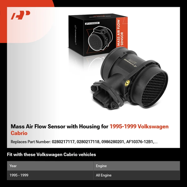 Mass Air Flow Sensor with Housing for 1995-1999 Volkswagen Cabrio