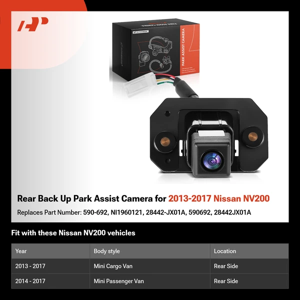 Rear Back Up Park Assist Camera for 2013-2017 Nissan NV200