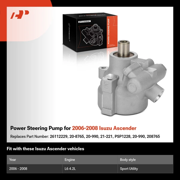 Power Steering Pump for 2006-2008 Isuzu Ascender