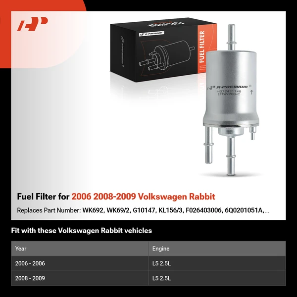 Fuel Filter for 2006 2008-2009 Volkswagen Rabbit