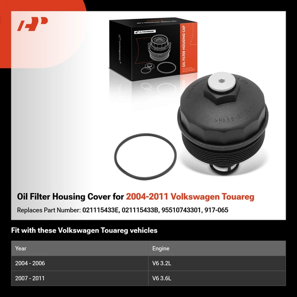 Oil Filter Housing Cover for 2004-2011 Volkswagen Touareg