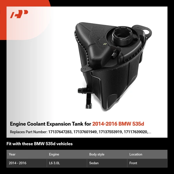 Engine Coolant Expansion Tank for 2014-2016 BMW 535d