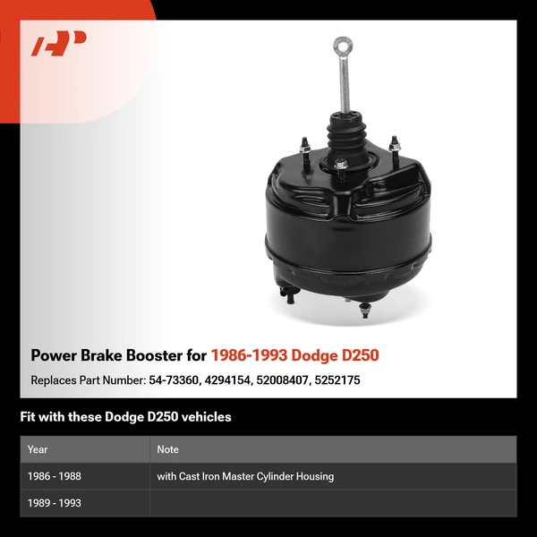 Power Brake Booster for 1986-1993 Dodge D250