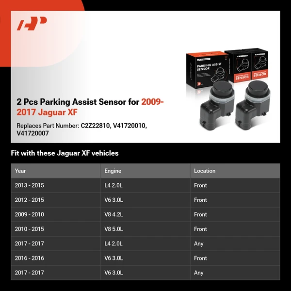 2 Pcs Parking Assist Sensor for 2009-2017 Jaguar XF