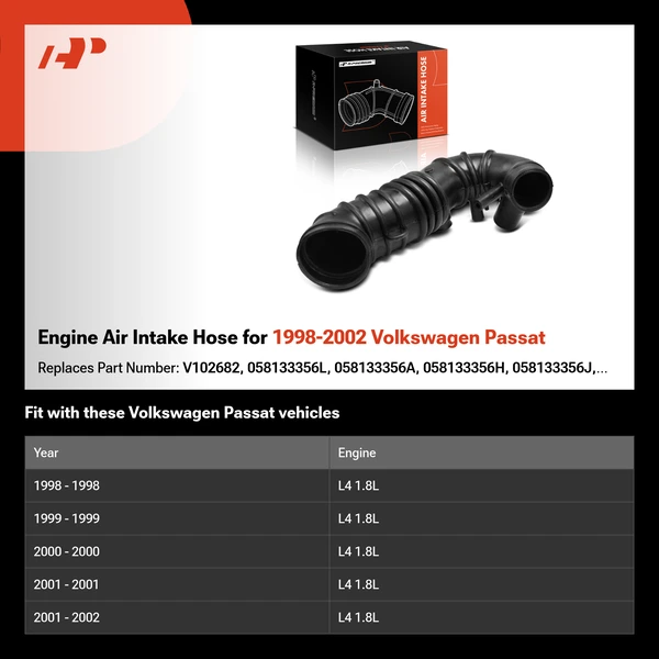 Engine Air Intake Hose for 1998-2002 Volkswagen Passat