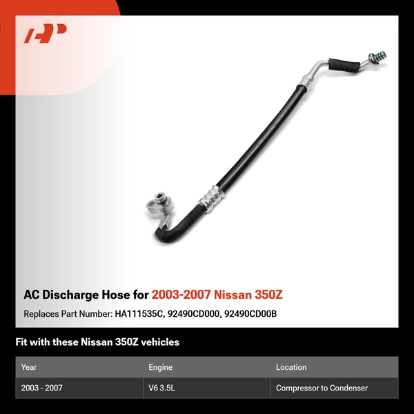 AC Discharge Hose for 2003-2007 Nissan 350Z
