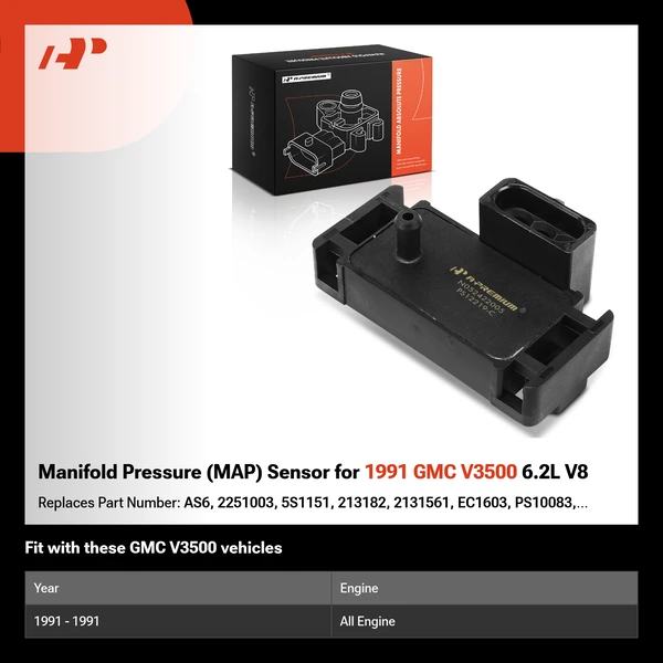 Manifold Pressure (MAP) Sensor for 1991 GMC V3500 6.2L V8