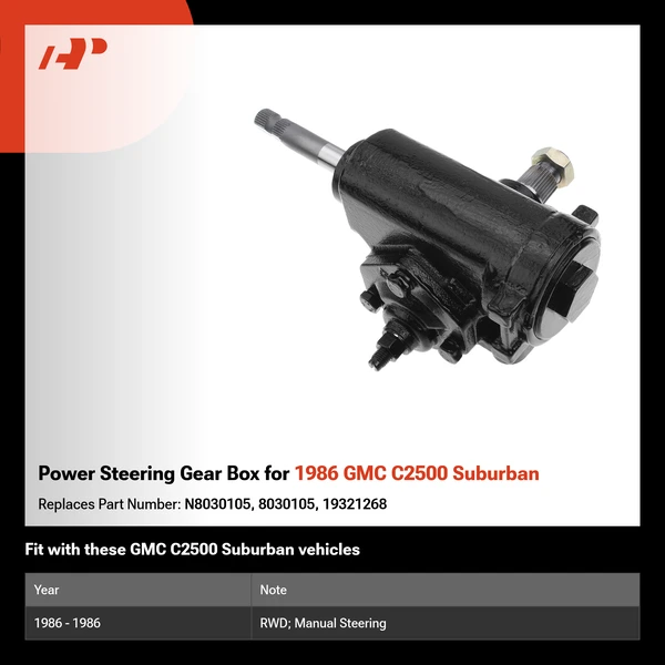Power Steering Gear Box for 1986 GMC C2500 Suburban