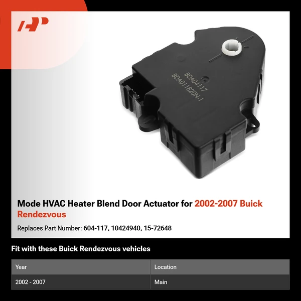 Mode HVAC Heater Blend Door Actuator for 2002-2007 Buick Rendezvous