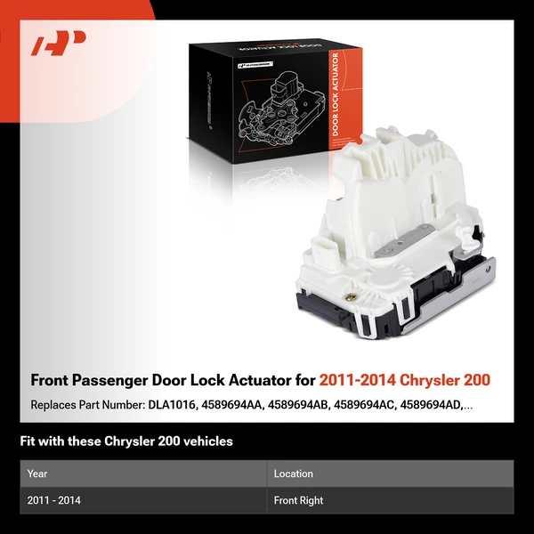 Front Passenger Door Lock Actuator for 2011-2014 Chrysler 200