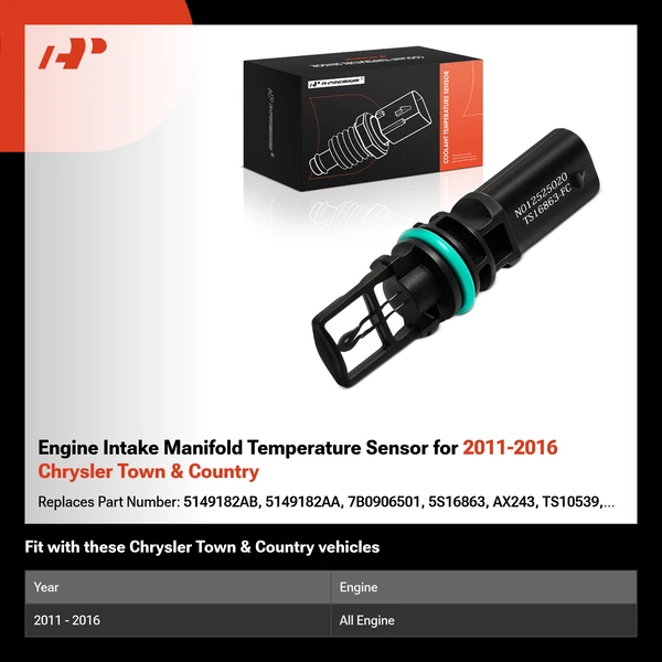 Engine Intake Manifold Temperature Sensor for 2011-2016 Chrysler Town & Country
