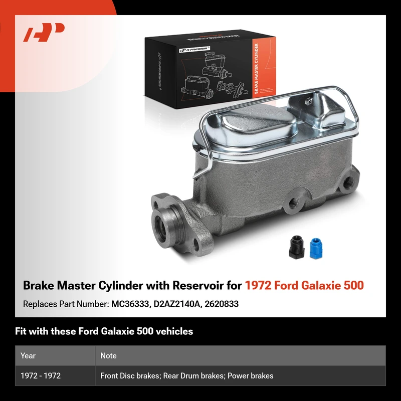 Brake Master Cylinder with Reservoir for 1972 Ford Galaxie 500