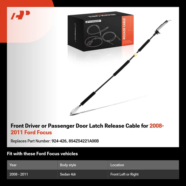 Front Driver or Passenger Door Latch Release Cable for 2008-2011 Ford Focus