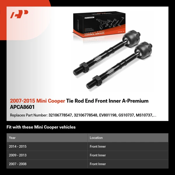 2007-2015 Mini Cooper Tie Rod End Front Inner A-Premium APCA8601