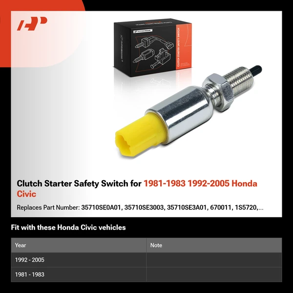 Clutch Starter Safety Switch for 1981-1983 1992-2005 Honda Civic