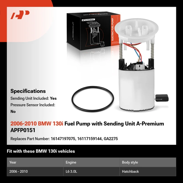 2006-2010 BMW 130i Fuel Pump with Sending Unit A-Premium APFP0151