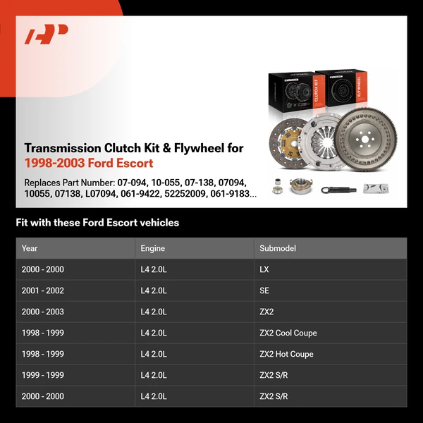 Transmission Clutch Kit & Flywheel for 1998-2003 Ford Escort
