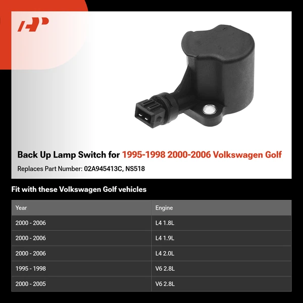 Back Up Lamp Switch for 1995-1998 2000-2006 Volkswagen Golf