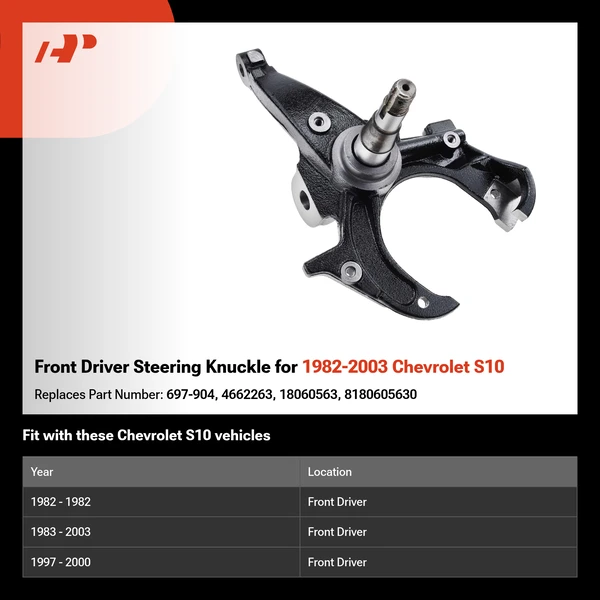 Front Driver Steering Knuckle for 1982-2003 Chevrolet S10
