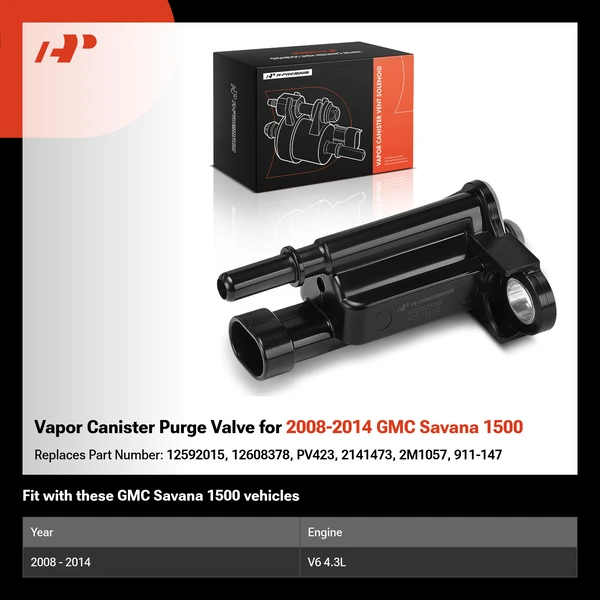 Vapor Canister Purge Valve for 2008-2014 GMC Savana 1500