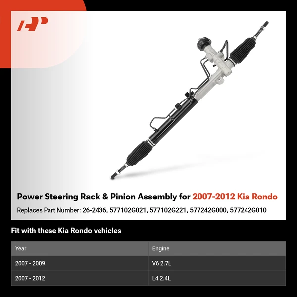 Power Steering Rack & Pinion Assembly for 2007-2012 Kia Rondo