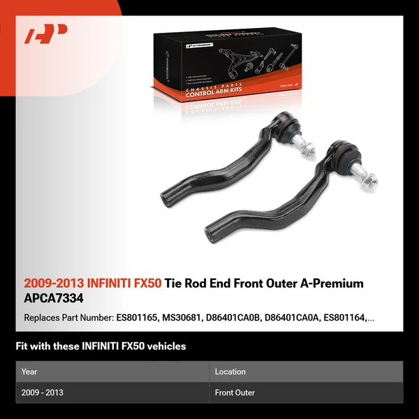 2009-2013 INFINITI FX50 Tie Rod End Front Outer A-Premium APCA7334