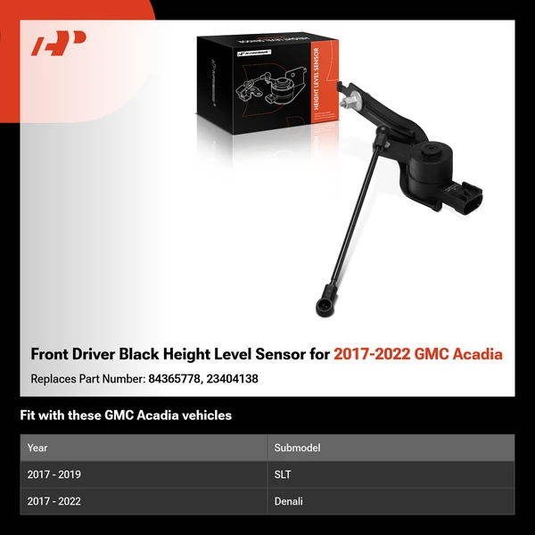 Front Driver Black Height Level Sensor for 2017-2022 GMC Acadia