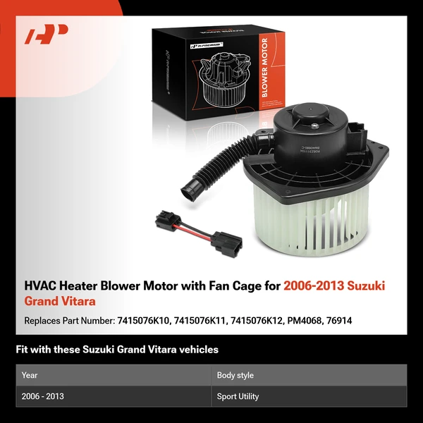 HVAC Heater Blower Motor with Fan Cage for 2006-2013 Suzuki Grand Vitara