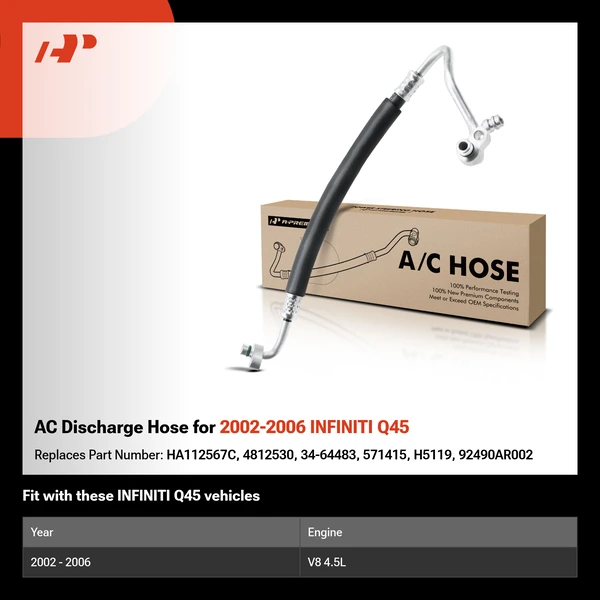 AC Discharge Hose for 2002-2006 INFINITI Q45