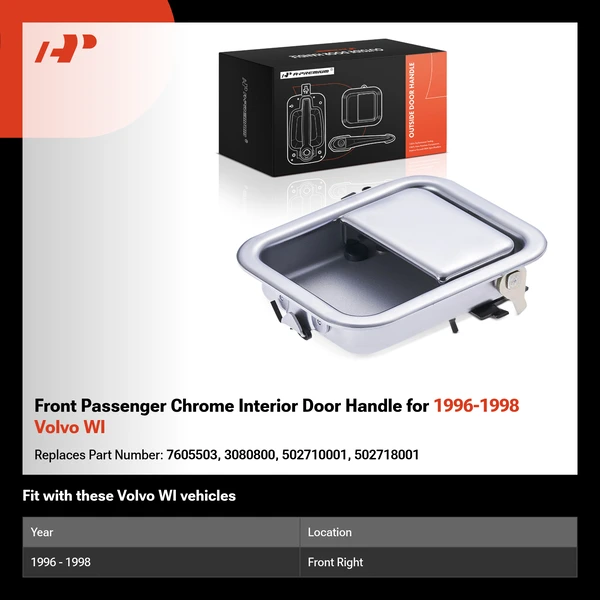 Front Passenger Chrome Interior Door Handle for 1996-1998 Volvo WI